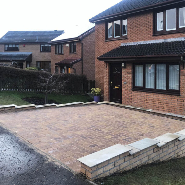 sloped monoblock driveway installation west lothian