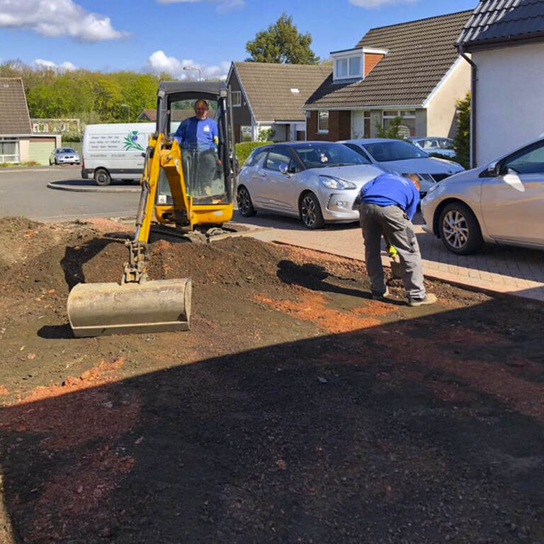 driveway installation in progress west lothian
