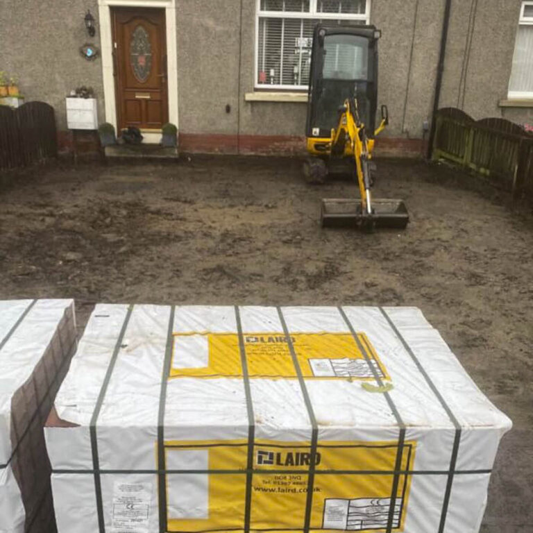 driveway installation in progress west lothian