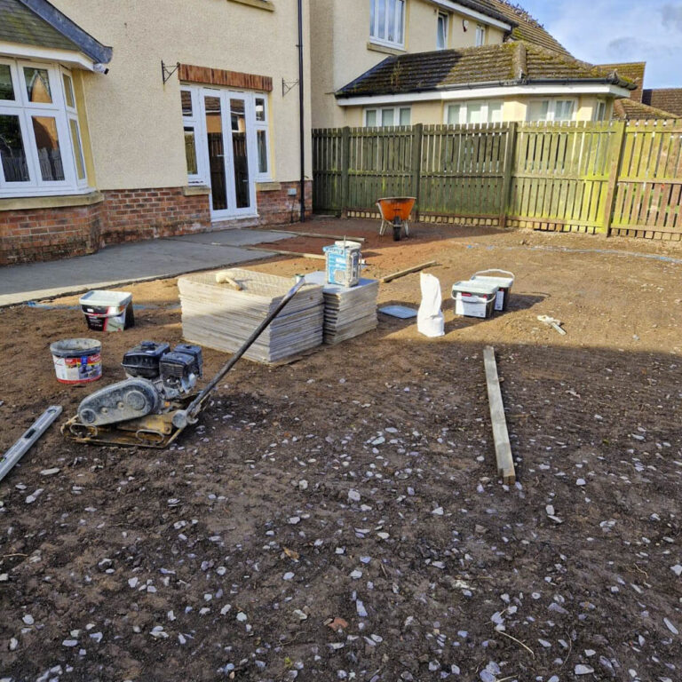 driveway installation in progress west lothian