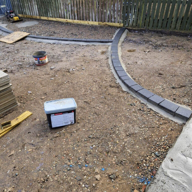 driveway installation in progress west lothian