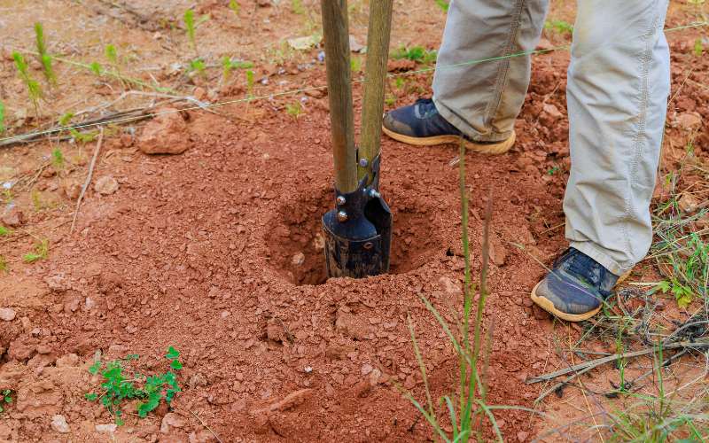 digging post holes garden fence installer scotland